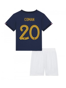 Frankrike Kingsley Coman #20 Replika Hemmakläder Barn VM 2022 Kortärmad (+ byxor)